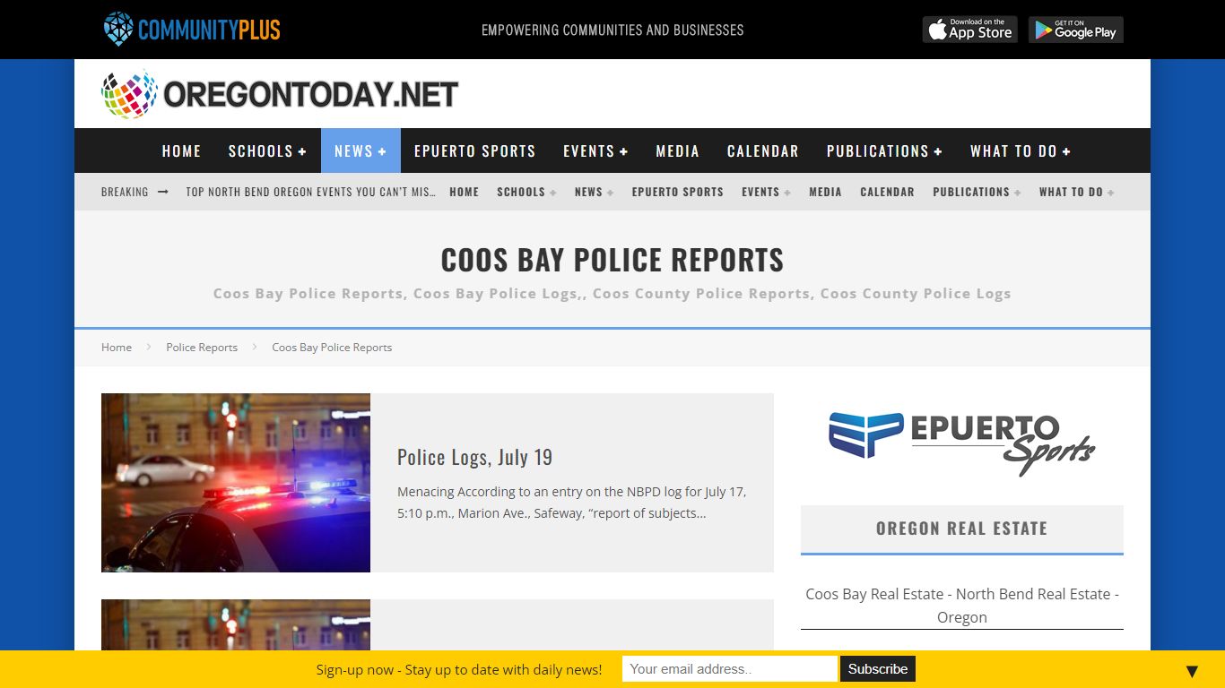 Coos Bay Police Reports - Community Plus