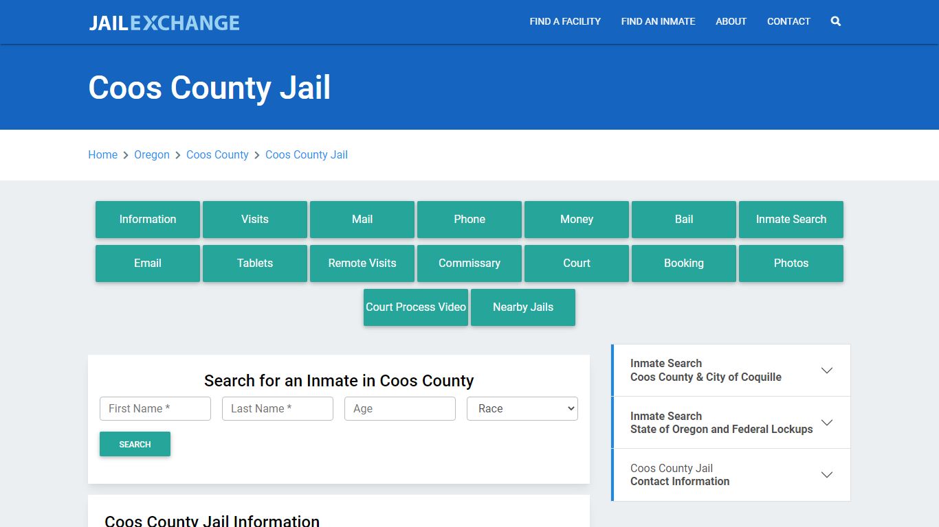 Coos County Jail Roster Lookup, OR, Inmate Search - Jail Exchange